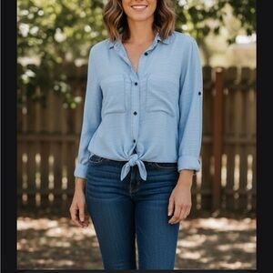 Cloth & Stone Sky Blue Button Down Shirt